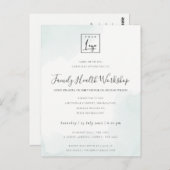 ビーチブルーウォーターカラーブラシストローク工房イベント ポストカード (正面/裏面)