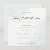 ビーチブルーウォーターカラーブラシストローク工房イベント 招待状 (正面/裏面)