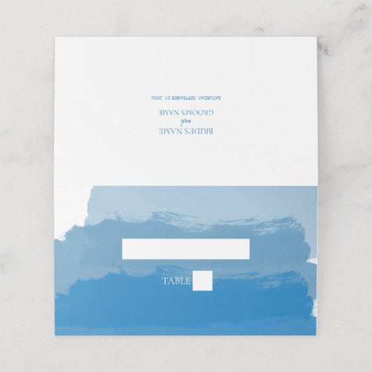 ビーチブルーウォーター結婚カラー座席表 プレイスカード (外部開封)