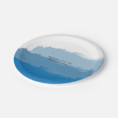 ビーチブルーウォーター結婚カラー ペーパープレート (アングル)