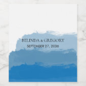 ビーチブルーウォーター結婚カラー ワインラベル (シングルラベル)