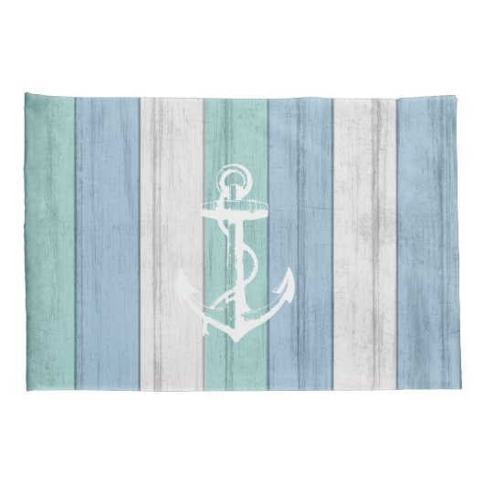 ビーチブルーウッド航海のストライプいかり 枕カバー (裏面-右)