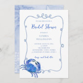 ビーチブルーカニドールフレーム 招待状 (正面/裏面)