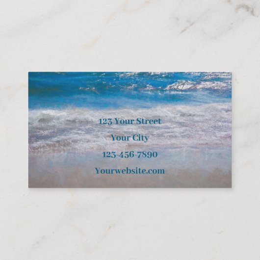 ビーチブルーコースタル海ウェーブトロピカルアート 名刺 (裏面)