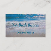 ビーチブルーコースタル海ウェーブトロピカルアート 名刺 (正面)
