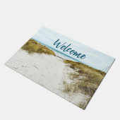 ビーチブルーサンドカスタムフォトホームへようこそ ドアマット (アングル)