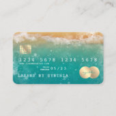ビーチブルースカイウォーターカラークレジットカードスタイル 名刺 (正面)