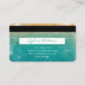 ビーチブルースカイウォーターカラークレジットカードスタイル 名刺 (裏面)