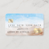 ビーチブルースカイウォーターカラークレジットカードスタイル 名刺 (正面)
