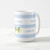 ビーチブルーストライプ ドルチェヴィータ 個人名入れ マグカップ (正面右)