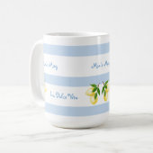 ビーチブルーストライプ ドルチェヴィータ 個人名入れ マグカップ (正面左)