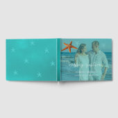 ビーチブルーターコイズの結婚ヒトデの写真 ゲストブック (全面)