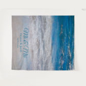 ビーチブルートロピカル海フォトブー結婚スズ タペストリー (正面(横))