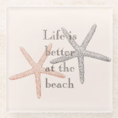 ビーチブルーヒトデ ガラスコースター (正面)