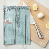 ビーチブルーフェイクウッドヒトデ キッチンタオル (四つ折り)