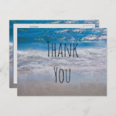 ビーチブルーホワイト沿岸海波ありがとう ポストカード (正面/裏面)