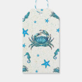 ビーチブルーモダンガニスターフィッシュシーホースの好意 ギフトタグ (裏面)