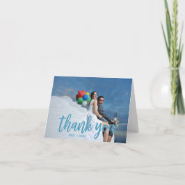 ビーチブルー写真ありがとう サンキューカード