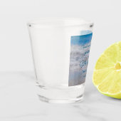 ビーチブルー結婚熱帯沿岸海波 ショットグラス (左)