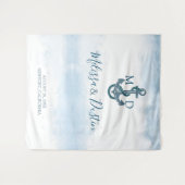 ビーチブルー航海のいかり結婚の背景 タペストリー (正面(横))