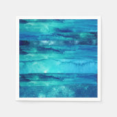 ビーチブルー航海の海シーマリンシック スタンダードカクテルナプキン (正面)