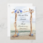 ビーチブルー花保存日 案内ポストカード (正面/裏面)