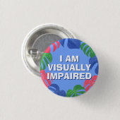 ビーチブルー離れピンク色の視覚障害 缶バッジ (正面&裏面)