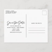 ビーチブルー3アーチフォトウェディング日付を保存 案内ポストカード (裏面)