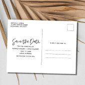 ビーチブルー3アーチフォトウェディング日付を保存 案内ポストカード