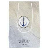 ビーチブルー&サンド航海のギフトセット包装 ミディアムペーパーバッグ (裏面)