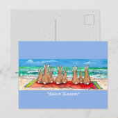 ビーチブンニースラビットバケーションウォーターカラーアートポスト ポストカード (正面/裏面)