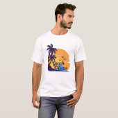 ビーチプリズサンセットパームツリーズアート Tシャツ (正面フル)