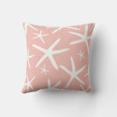 ビーチプリーズコーラルピンク&ネービーヒトデ クッション (裏面)