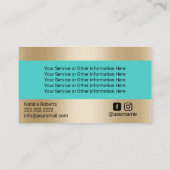 ビーチプルメリアフラワー美しいサロンスパターコイズ 名刺 (裏面)