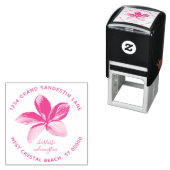 ビーチプルメリアフローラ独自の差出人住所の作成 セルフインキングスタンプ (インサイチュ)