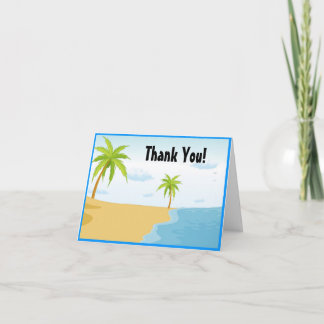 ビーチプールパーティーお礼のノートカード サンキューカード