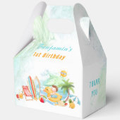 ビーチプールパーティー夏の最初の誕生日ボーイラージ フェイバーボックス (裏面)