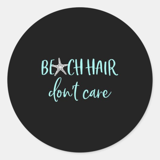 ビーチヘア気にドント – 可愛おもしろいい夏休み ラウンドシール (正面)