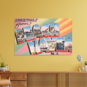 ビーチヘブン，ニュージャージー – ラージレターのシーン キャンバスプリント (インサイチュ (リビング))