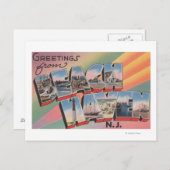 ビーチヘブン,ニュージャージー – ラージレターのシーン ポストカード (正面/裏面)