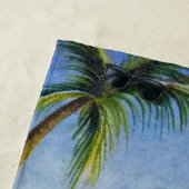 ビーチベお洒落ーブフラミンゴNo.1水彩アート ビーチタオル (インサイチュ)