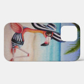 ビーチベお洒落ーブフラミンゴNo.1水彩アート Case-Mate iPhoneケース (裏面 (横))