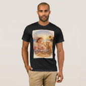 ビーチベイビーと子猫の砂の城の喜び Tシャツ (正面フル)