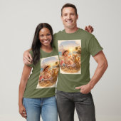 ビーチベイビーと子猫の砂の城の喜び Tシャツ (ユニセックス)