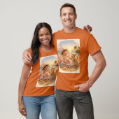ビーチベイビーと子猫の砂の城の喜び Tシャツ (ユニセックス)