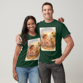 ビーチベイビーと子猫の砂の城の喜び Tシャツ (ユニセックス)