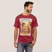 ビーチベイビーと子猫の砂の城の喜び Tシャツ (正面フル)