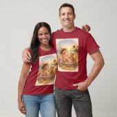 ビーチベイビーと子猫の砂の城の喜び Tシャツ (ユニセックス)