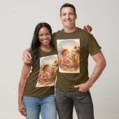 ビーチベイビーと子猫の砂の城の喜び Tシャツ (ユニセックス)