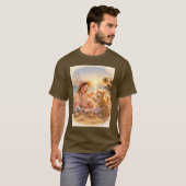 ビーチベイビーと子猫の砂の城の喜び Tシャツ (正面フル)